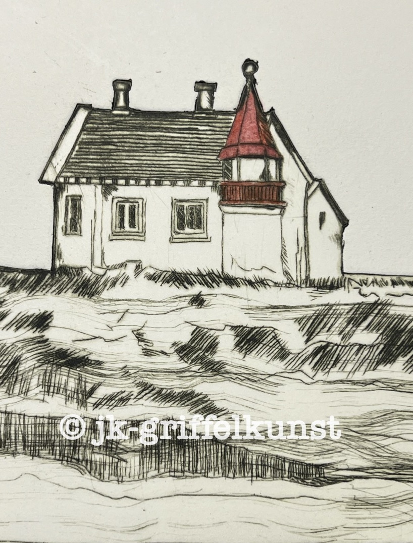 Originalradierung Geita Fyr Norge