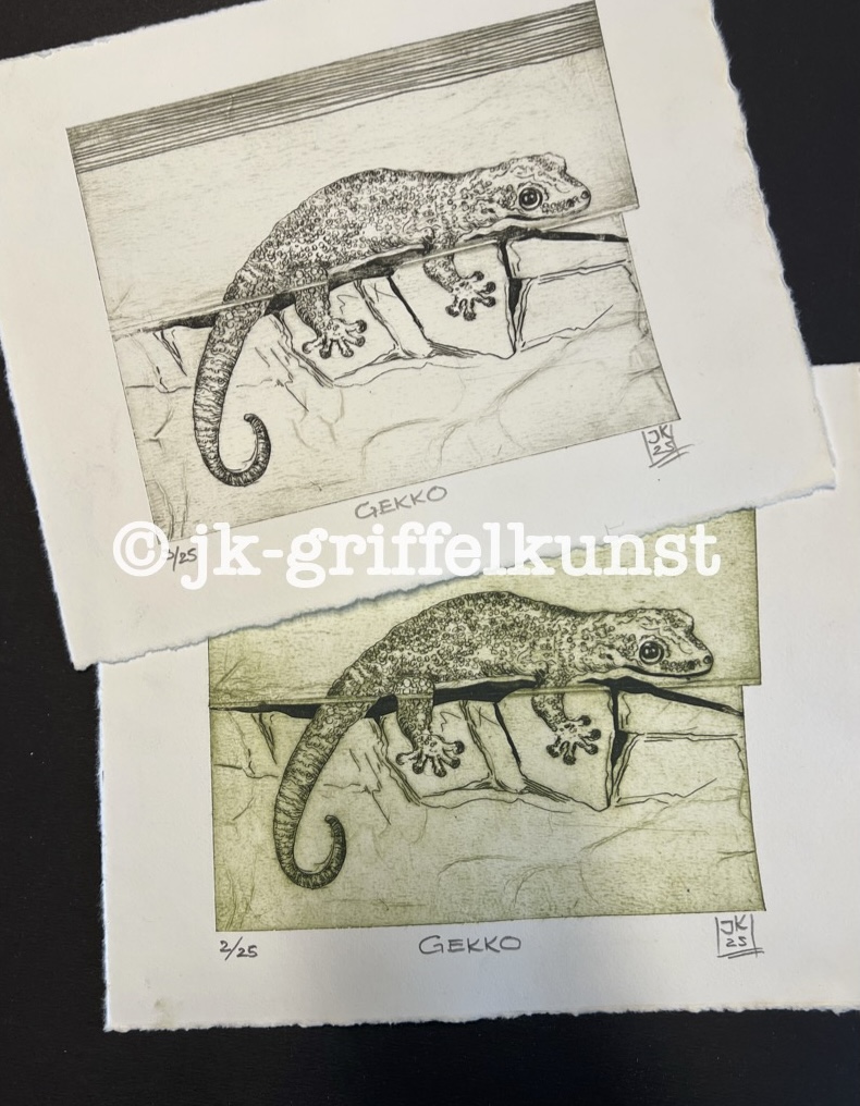 Originalradierung Gekko