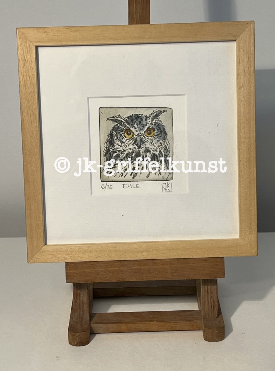 Originalradierung Eule