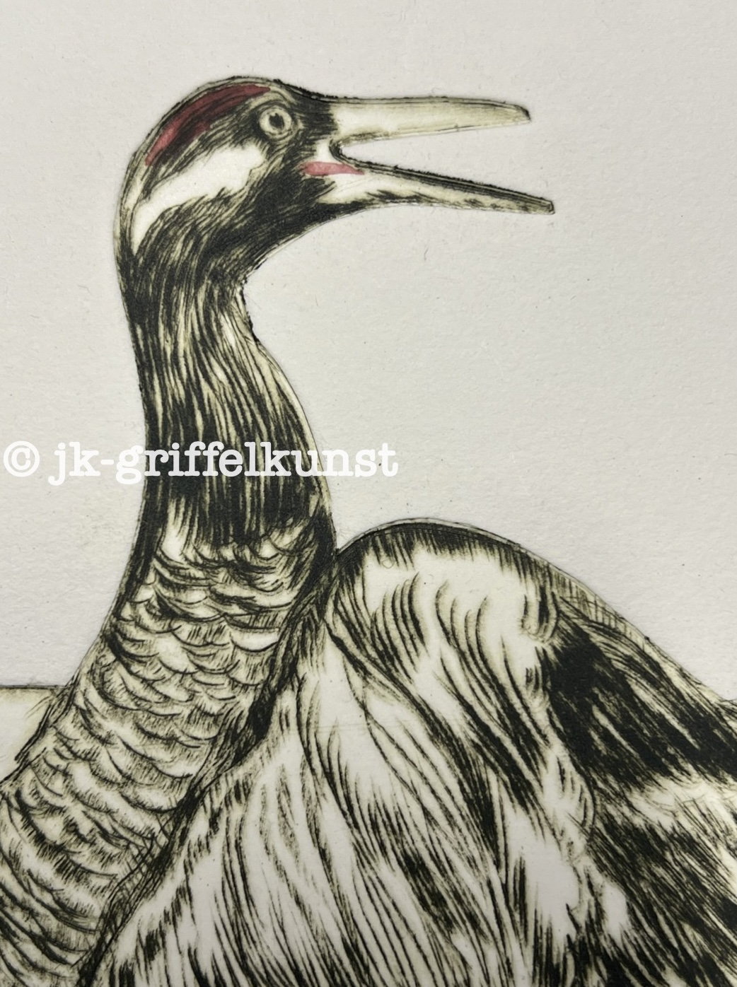 Originalradierung Kranich