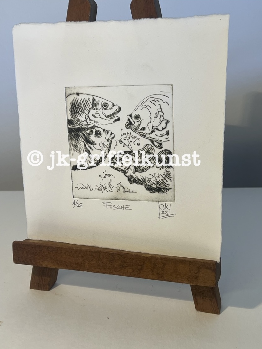 Originalradierung Fische