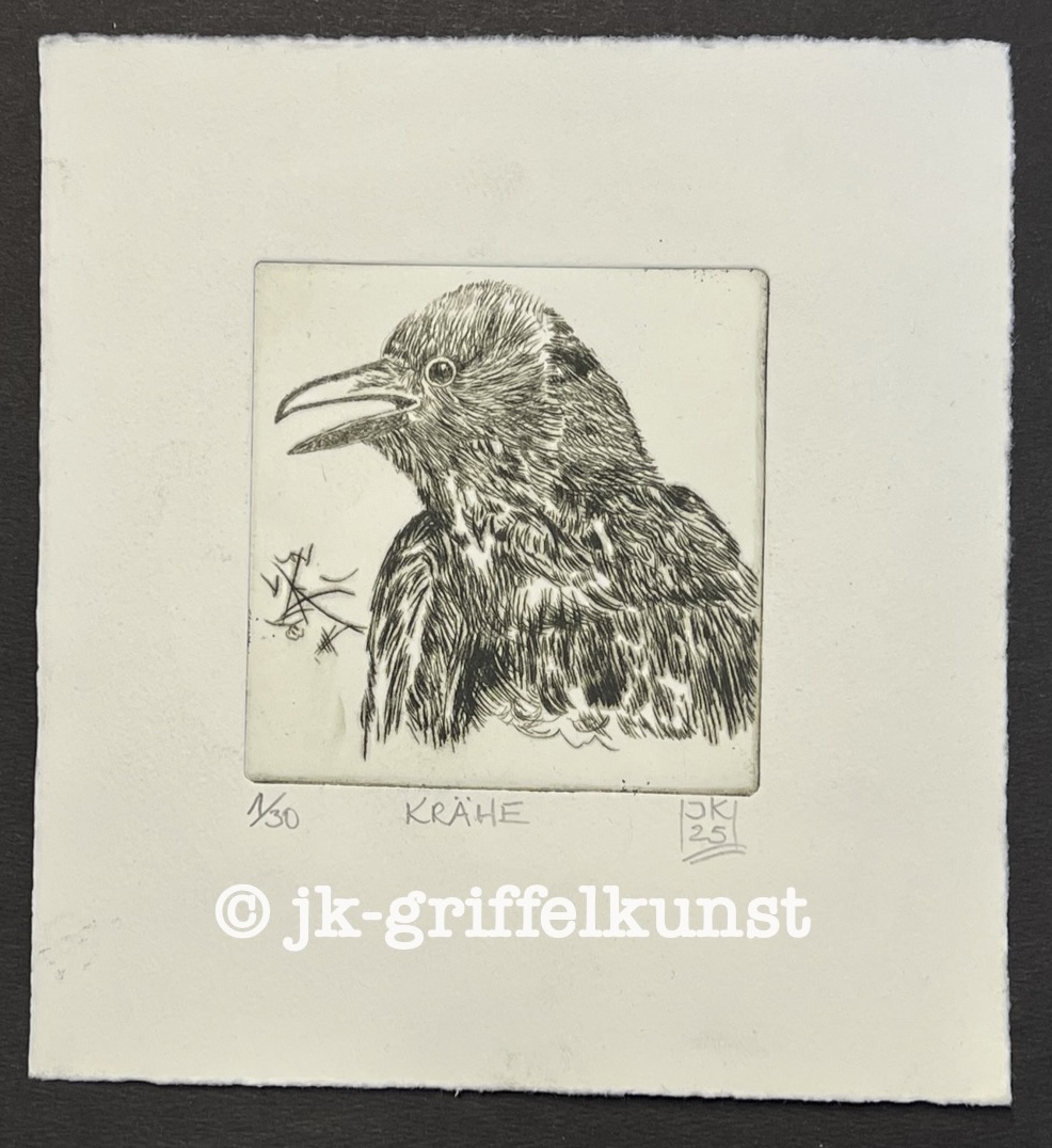 Originalradierung Krähe
