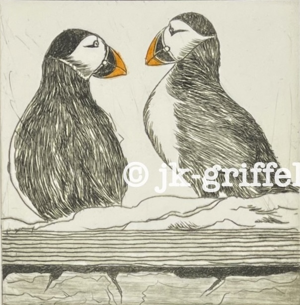 Originalradierung Puffin Norge
