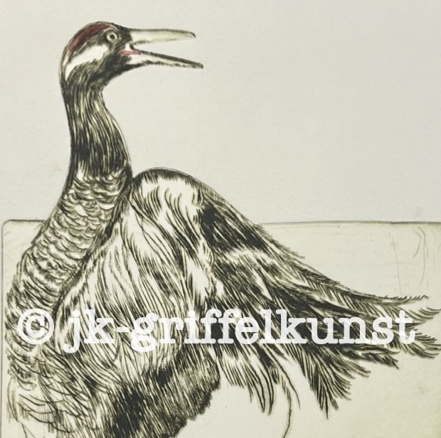 Originalradierung Kranich