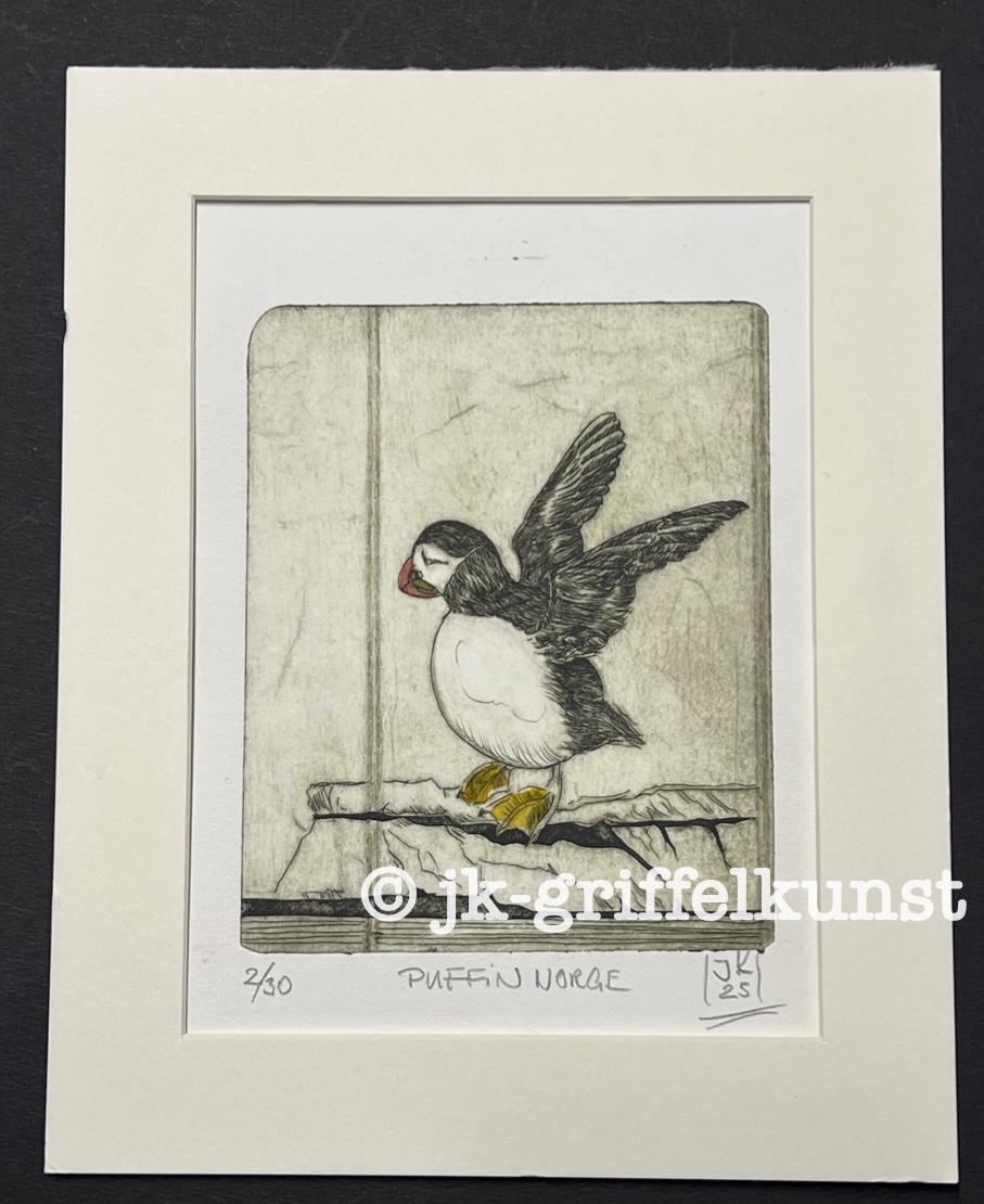 Originalradierung Puffin Norge