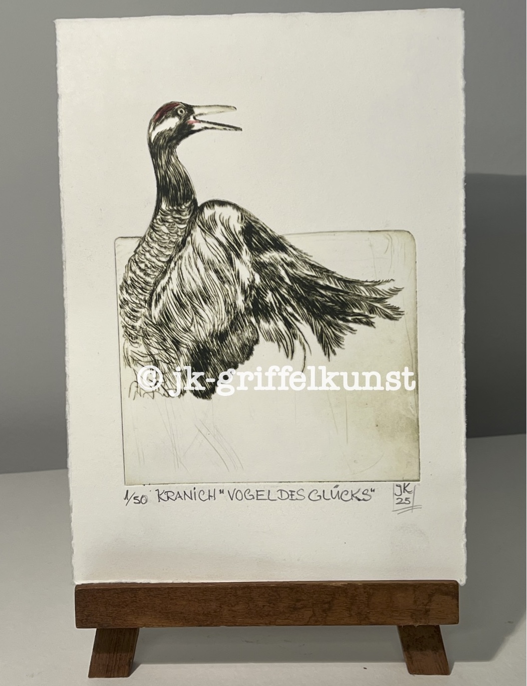 Originalradierung Kranich