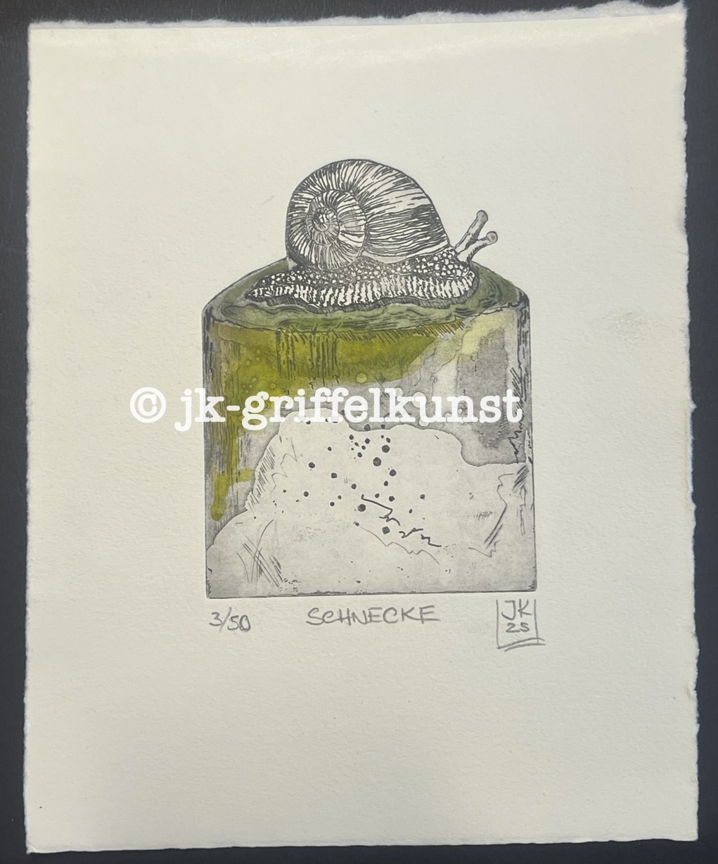 Originalradierung Schnecke