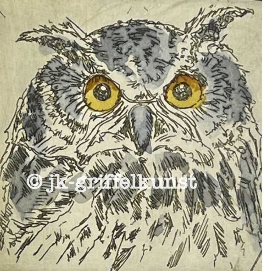 Originalradierung Eule