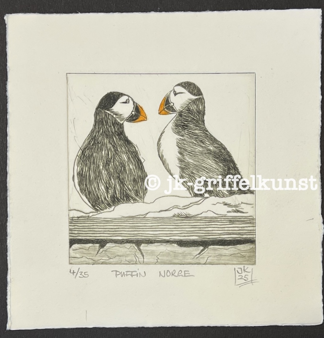 Originalradierung Puffin Norge