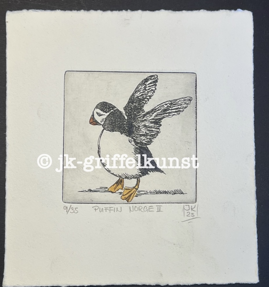 Originalradierung  Puffin Norge ll