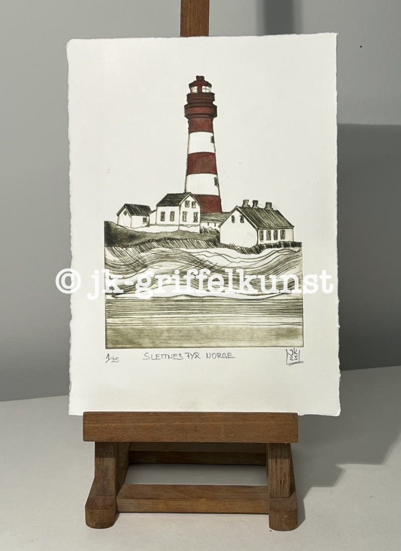 Originalradierung Slettnes Fyr