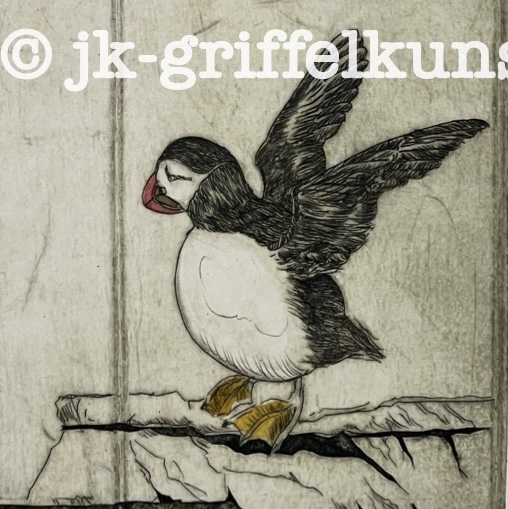Originalradierung Puffin Norge