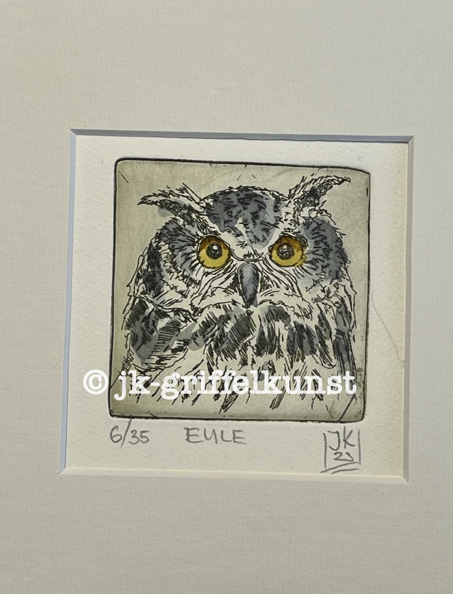 Originalradierung Eule