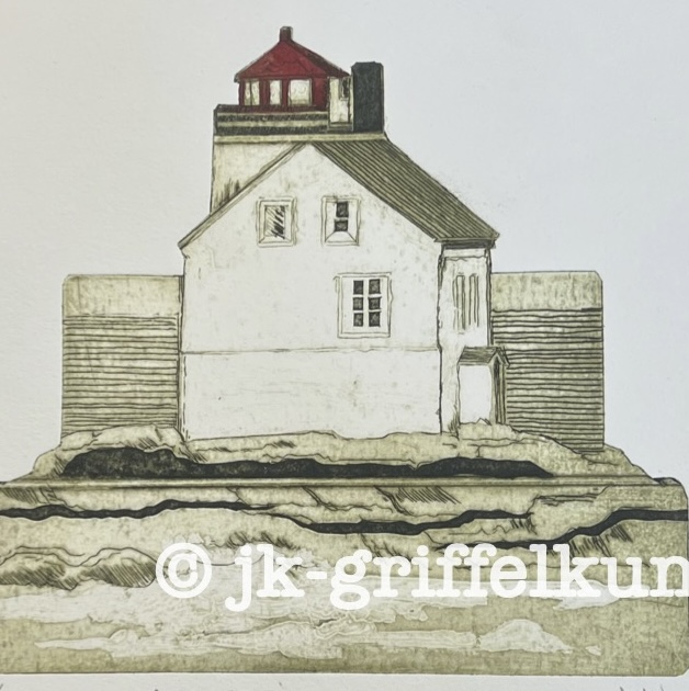 Originaradierung Lighthouse Værøya