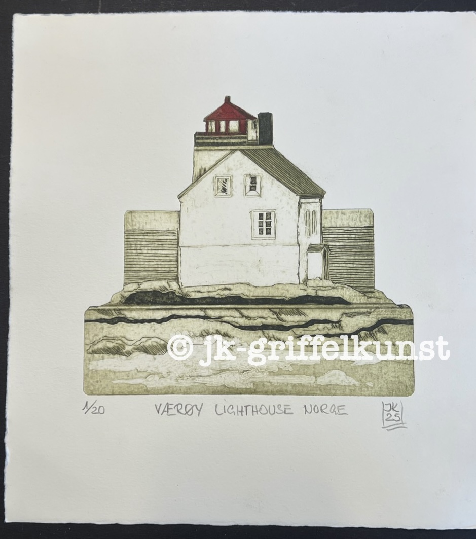 Originaradierung Lighthouse Værøya