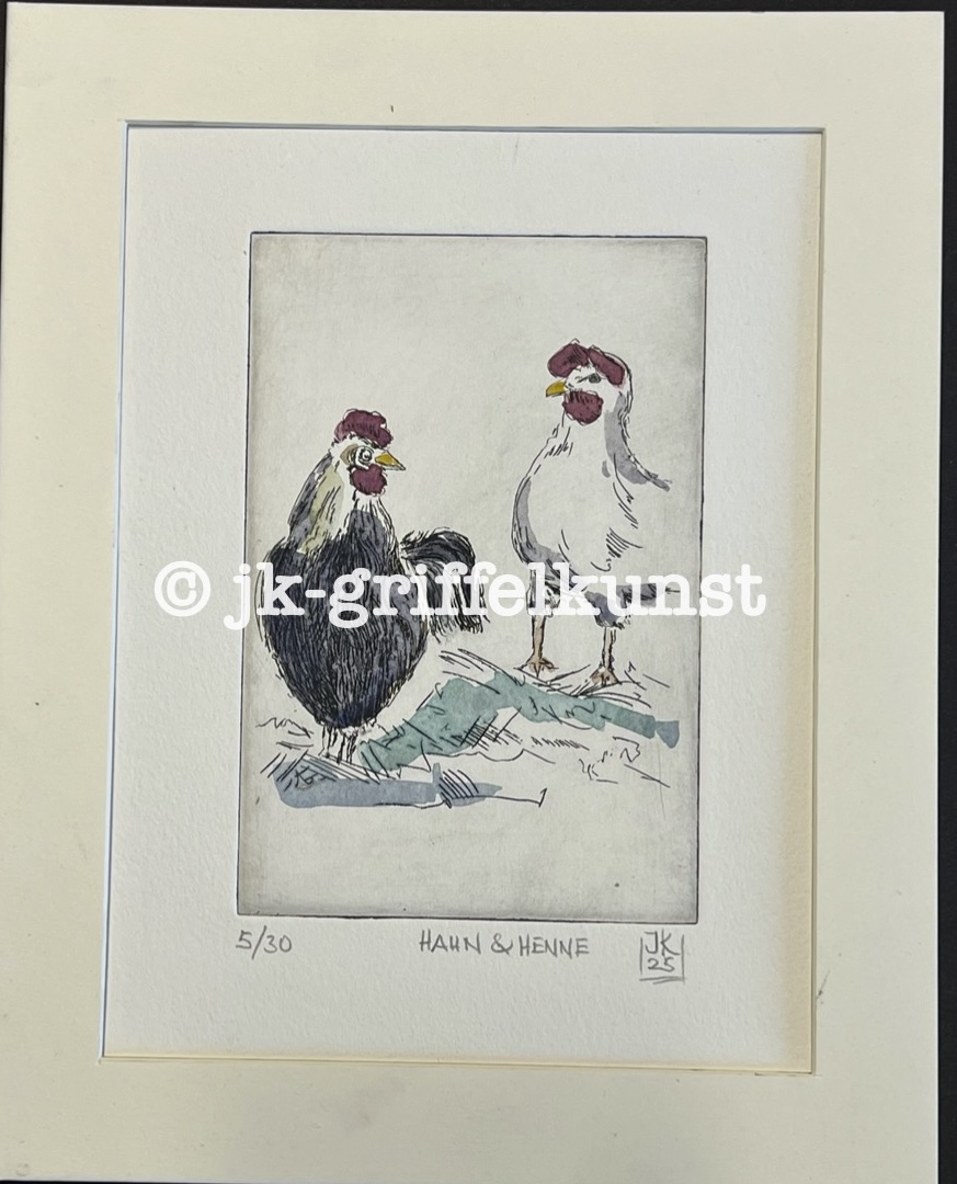 Originalradierung Hahn & Henne