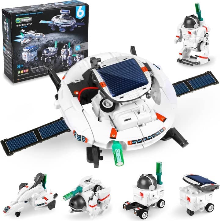 STEM (White) 6 in 1  Solar Power Constructions Kit Space Robot Toys