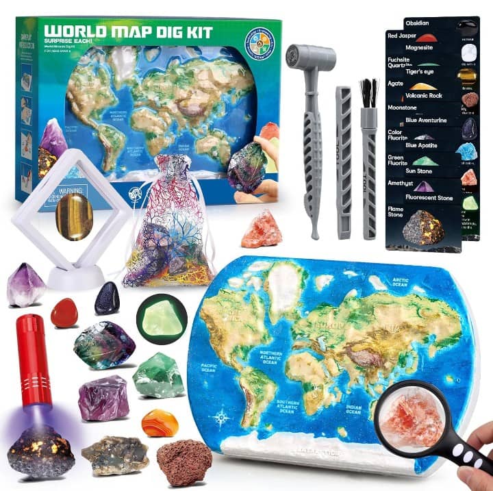 World Map Dig Kit