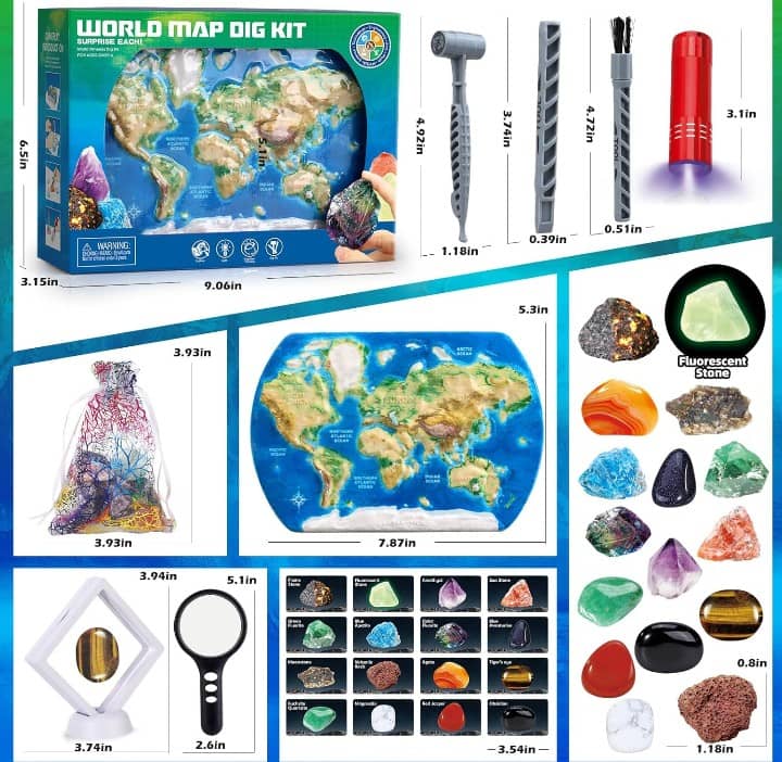 World Map Dig Kit