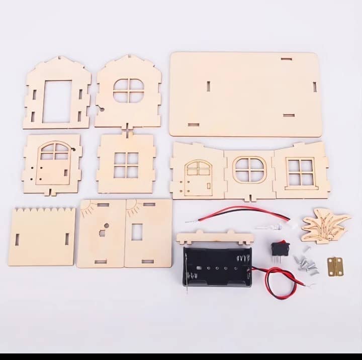 Wooden Battery Powered House STEM Kit
