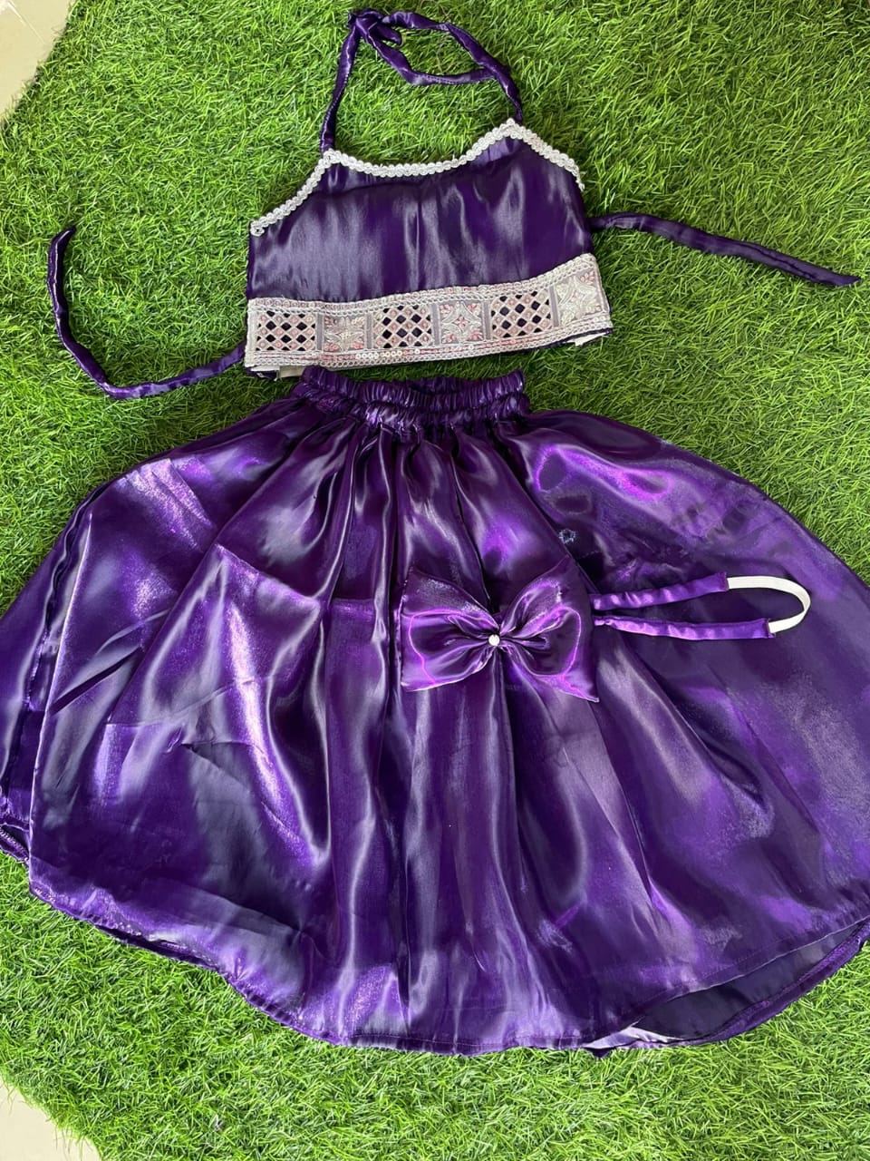 Purple Satin Lehanga