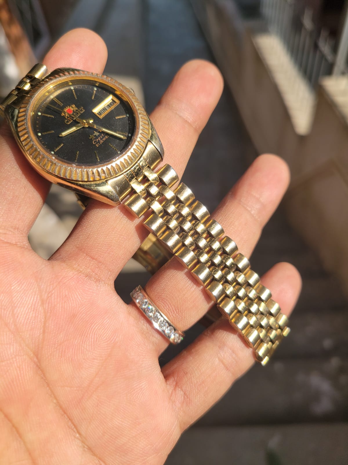 Orient Three Star Crystal - Navy/Gold (c. 1970s-80s)