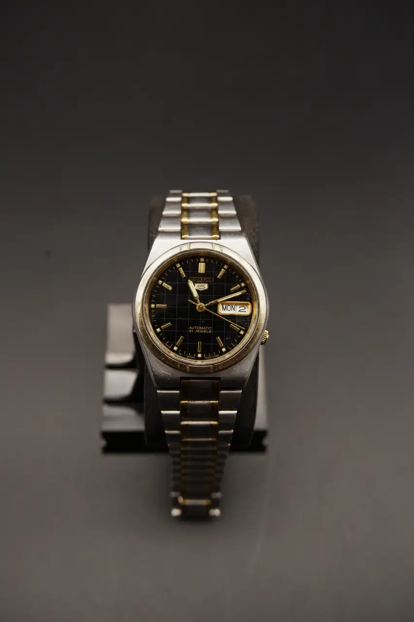 Seiko 5 Automatic - Black Dial with Gold Accents (7S26-01M0)