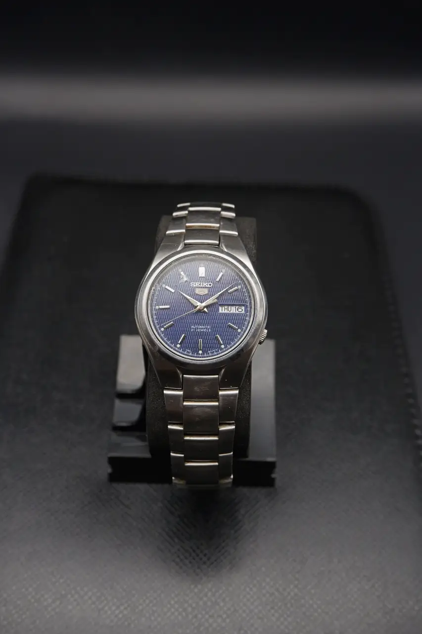 Seiko 5 Automatic - Blue Waffle Dial (7S26, 1990s)