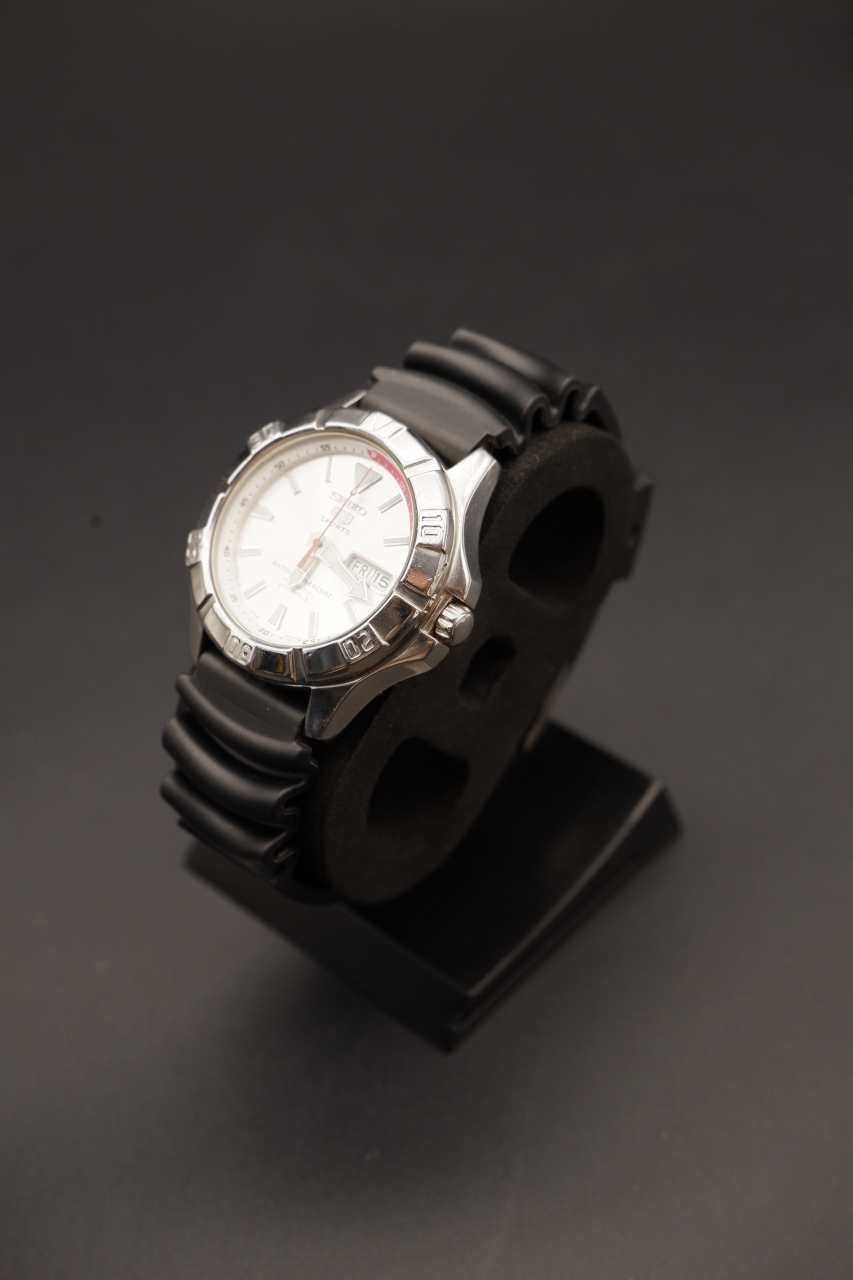 Seiko 5 Sports - White Dial, Rotating Bezel (7S36-01Z0, 1990s)