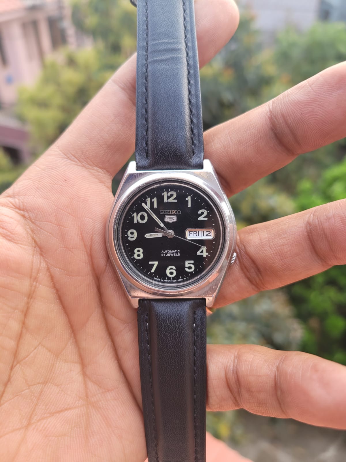 Seiko 5 Automatic 21 Jewels - Black Field (7009-838A, c. 1970s)