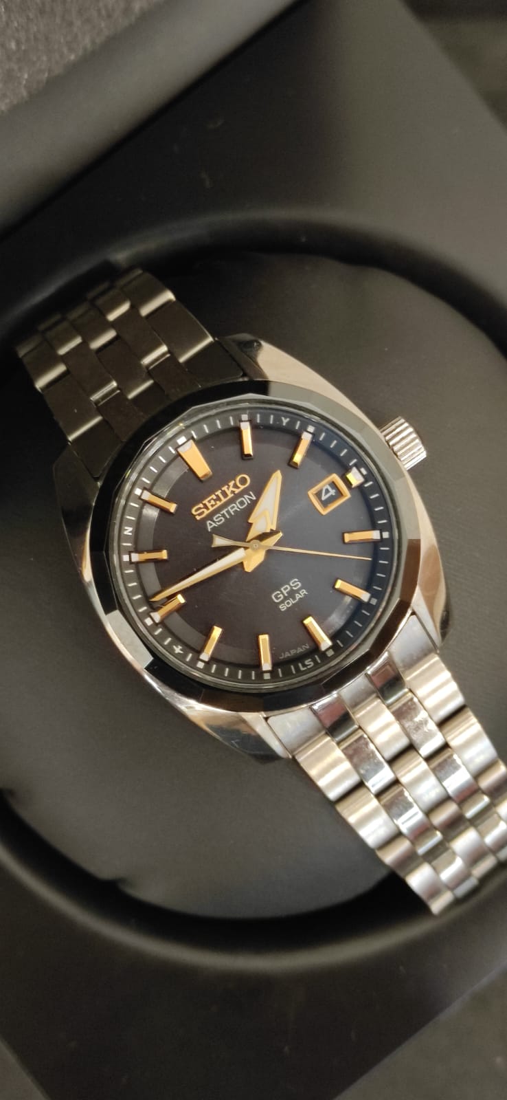 Seiko Astron GPS Solar 39mm Black Dial