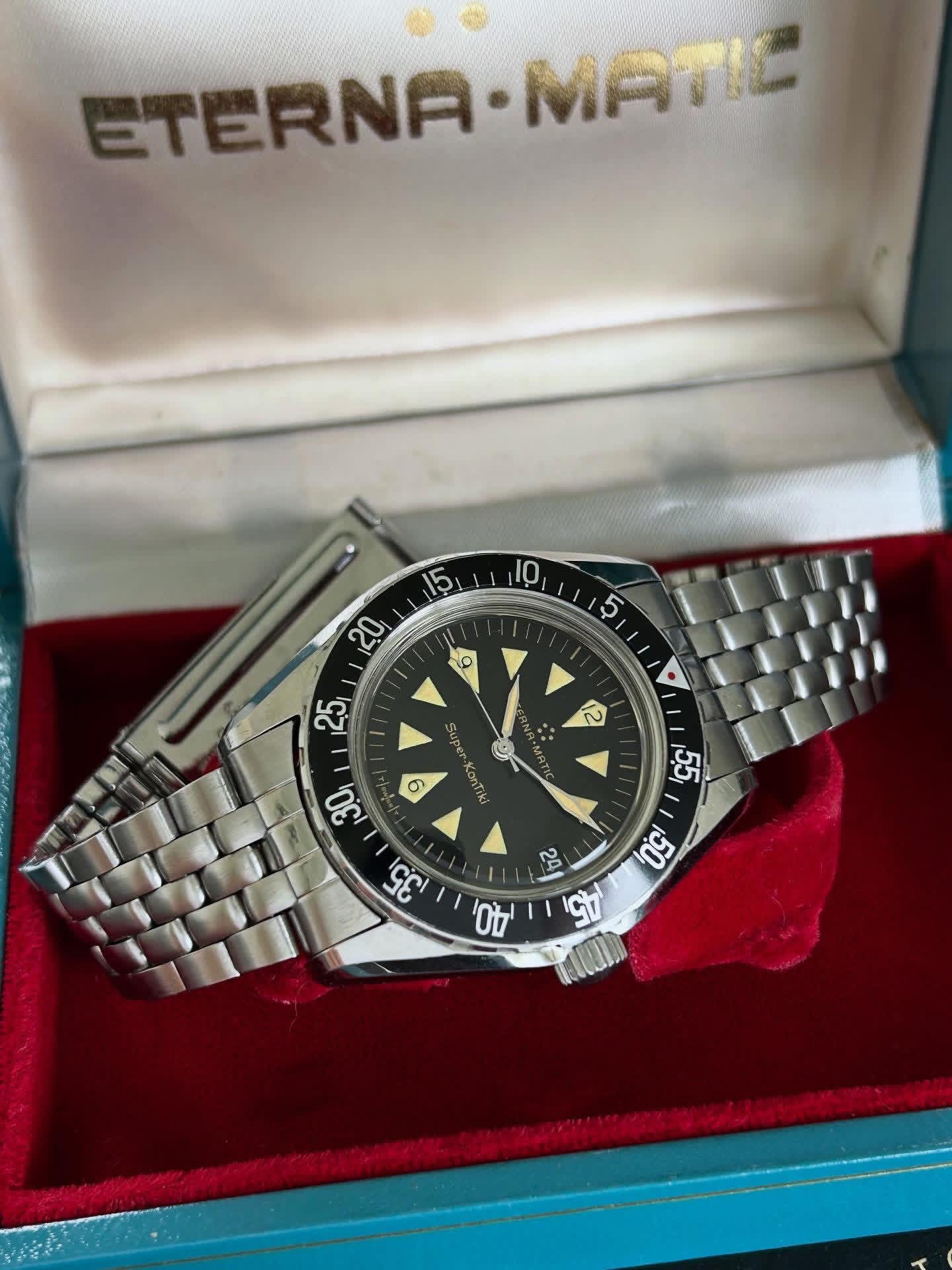 Eterna-Matic Super Kontiki – Black Dial 1970s Diver