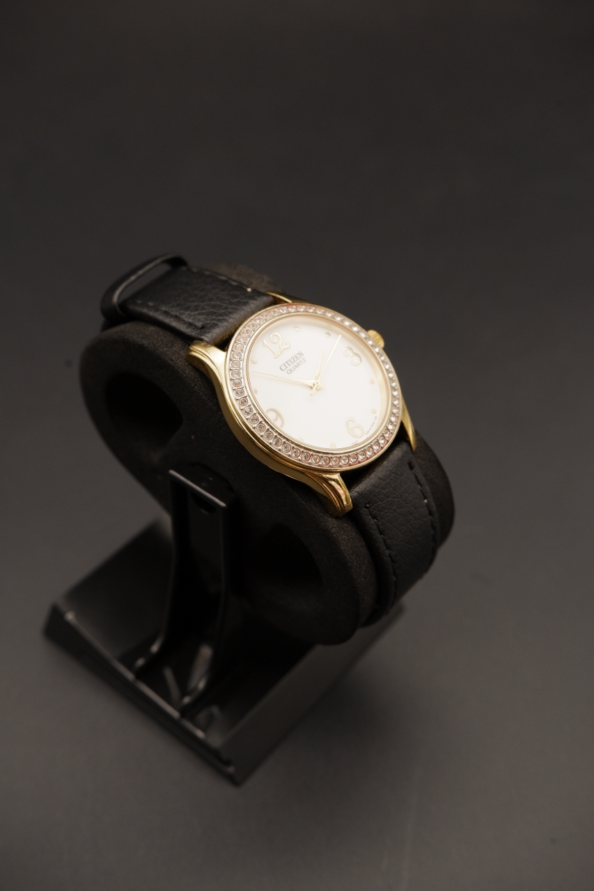 Citizen Quartz Dress Watch Diamond Bezel Gold-Tone