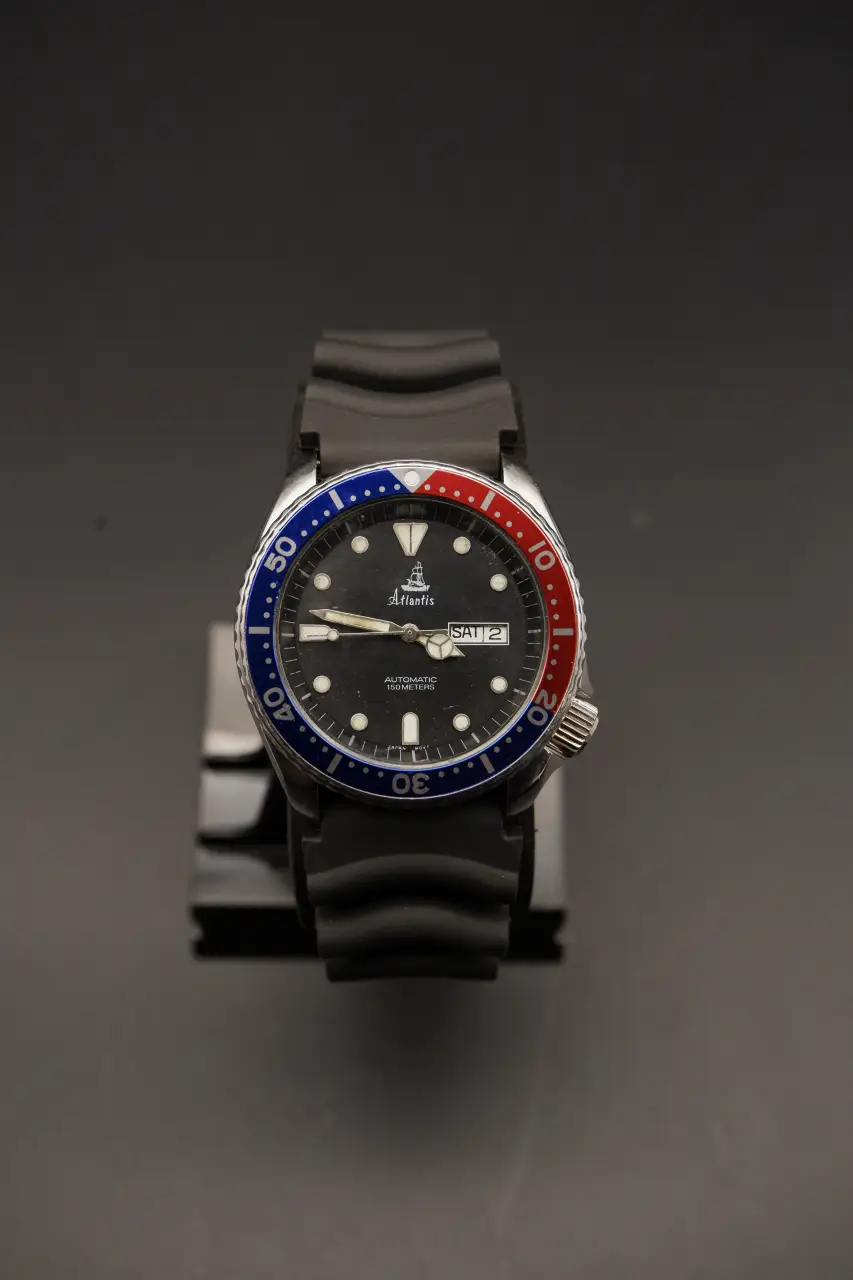 Atlantis Automatic Dive Watch - Black Dial "Pepsi" 
