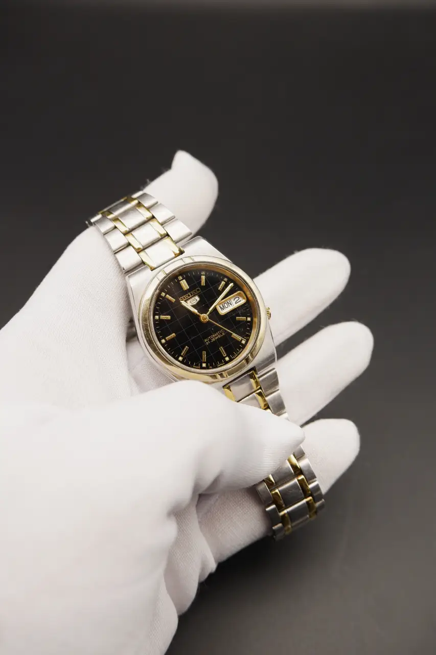 Seiko 5 Automatic - Black Dial with Gold Accents (7S26-01M0)