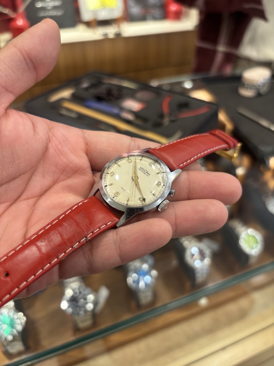 Vintage Vulcain Sensilarm 17 Jewel Mechanical Alarm