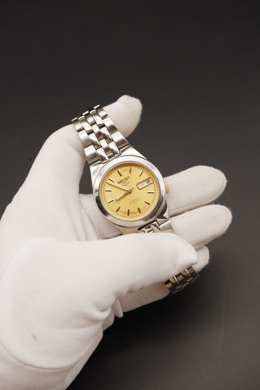 Seiko 5 - Gold Dial (7S36-8180, April 1997)