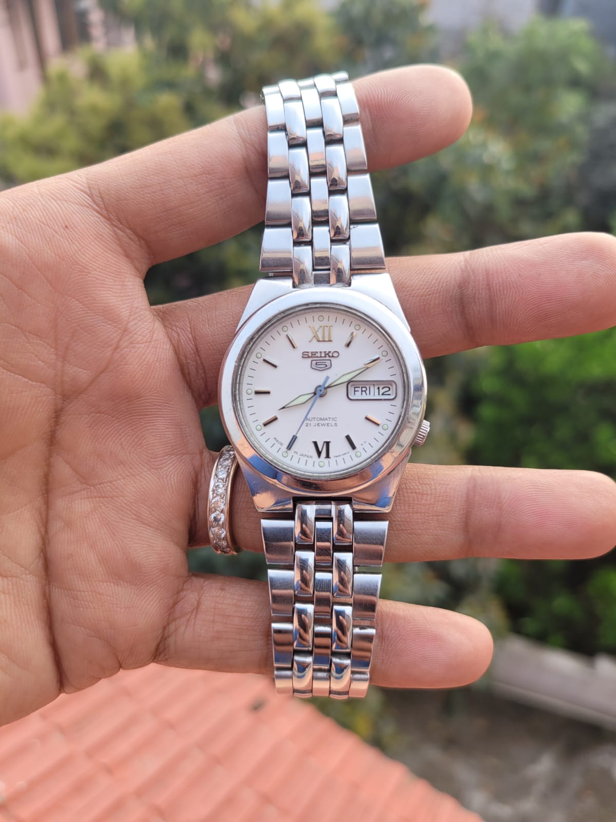 Seiko 5 Automatic 21 Jewels JDM - White Roman/Arabic (SNKE37J1)