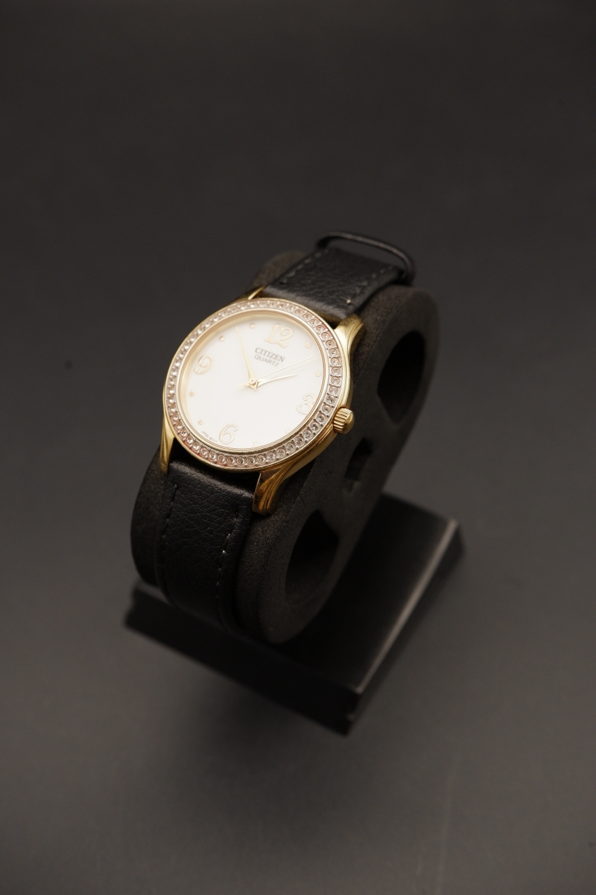 Citizen Quartz Dress Watch Diamond Bezel Gold-Tone