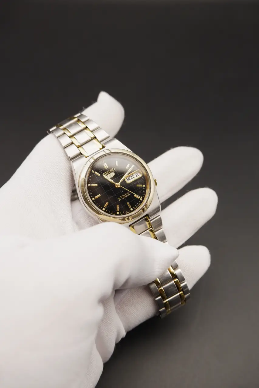 Seiko 5 Automatic - Black Dial with Gold Accents (7S26-01M0)