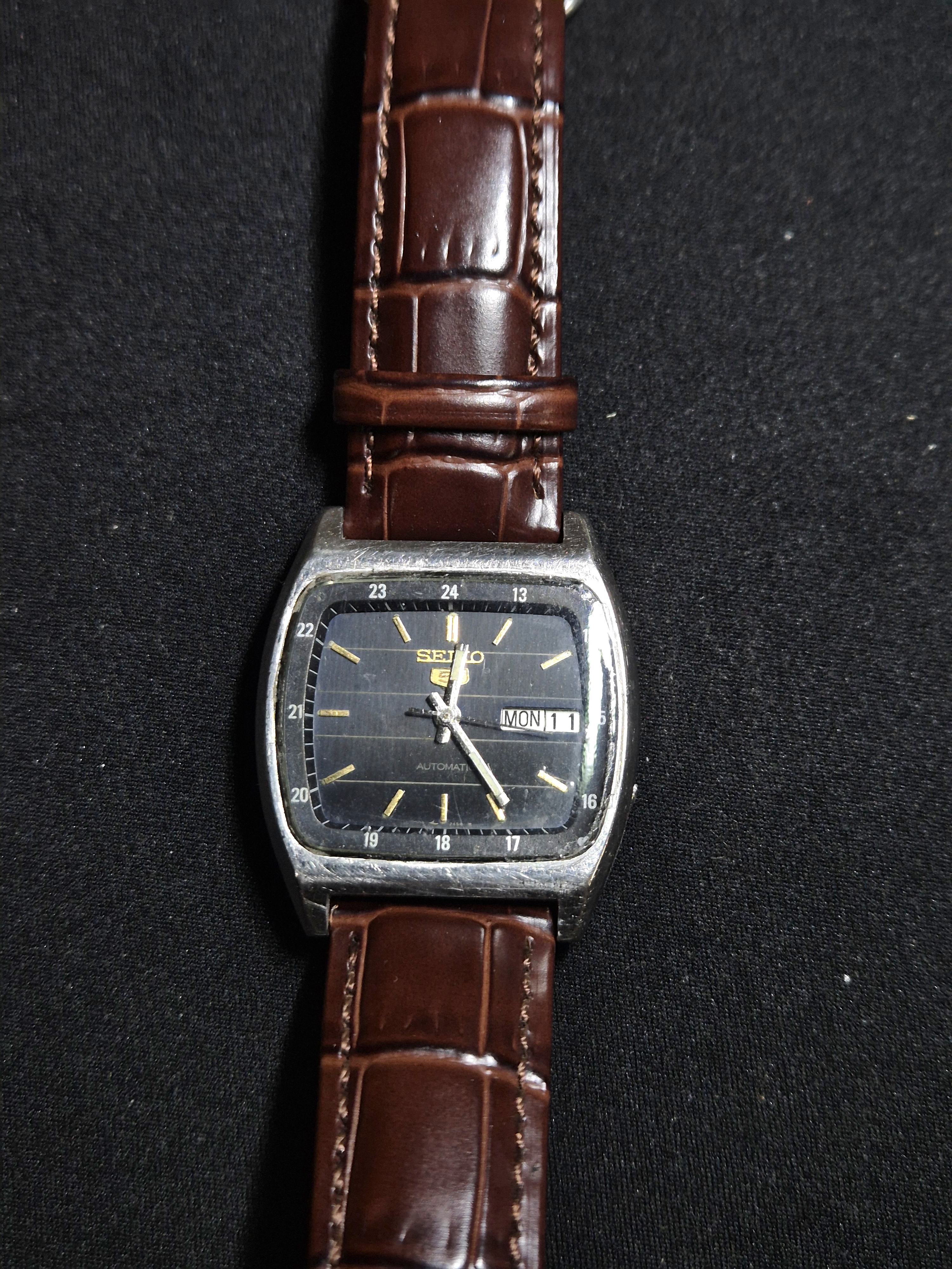 Seiko 5 Automatic “Railway Time” (7009-3161A2, 1980)