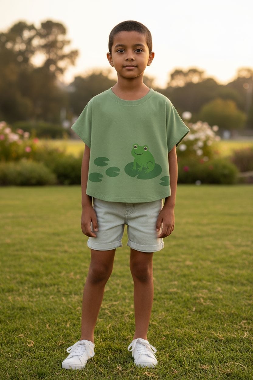Kids' Green Frog T-Shirt