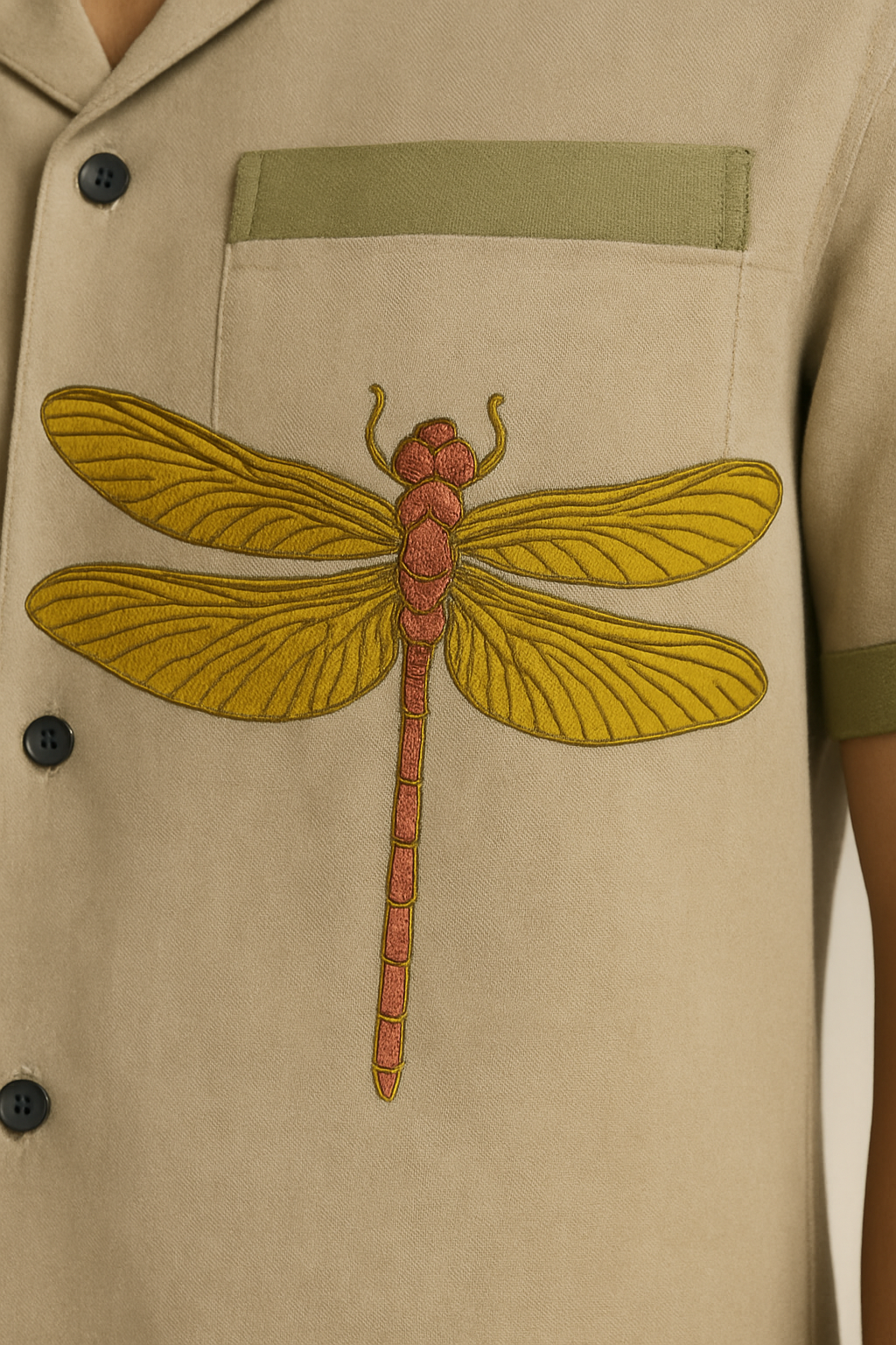 Beige Linen Short Set 