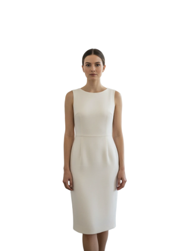 Elegant White Sleeveless Dress