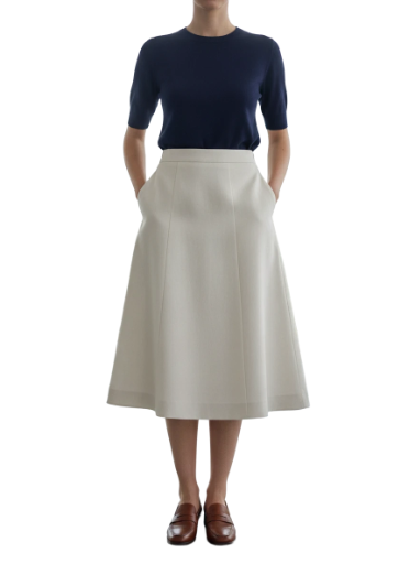Classic A-Line Midi Skirt