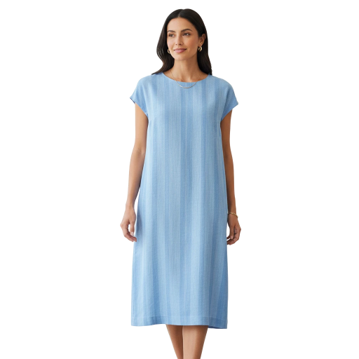 Blue Casual Midi Dress