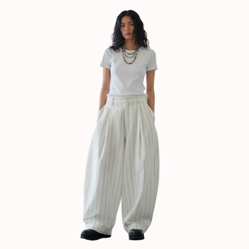 Wide-Leg Striped Pants