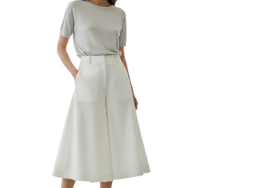 Wide-Leg White Culottes