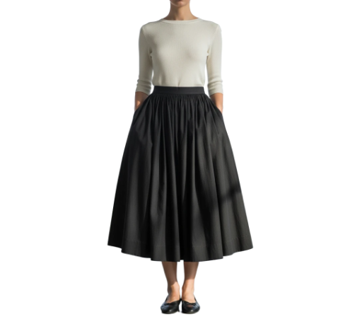 Classic Black Midi Skirt