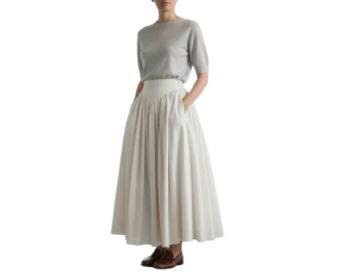 Elegant Beige Maxi Skirt